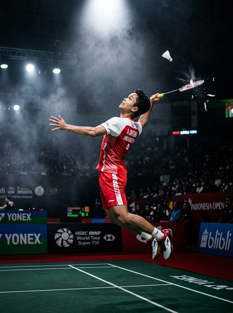 Aksi atlet bulutangkis PB UNDIP bertanding di Polytron Stadium